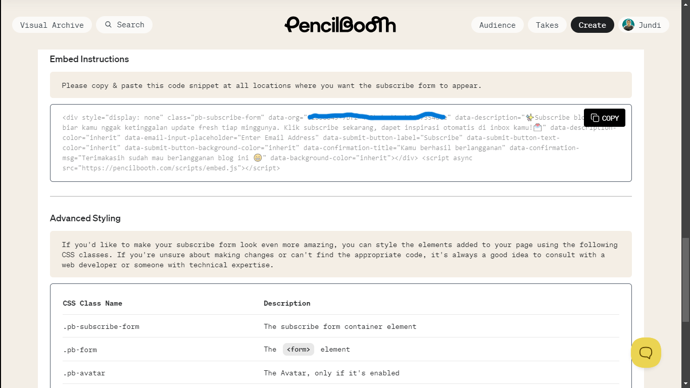 Fitur Embed dan Advanced Styling Embed to website and Advanced Styling
